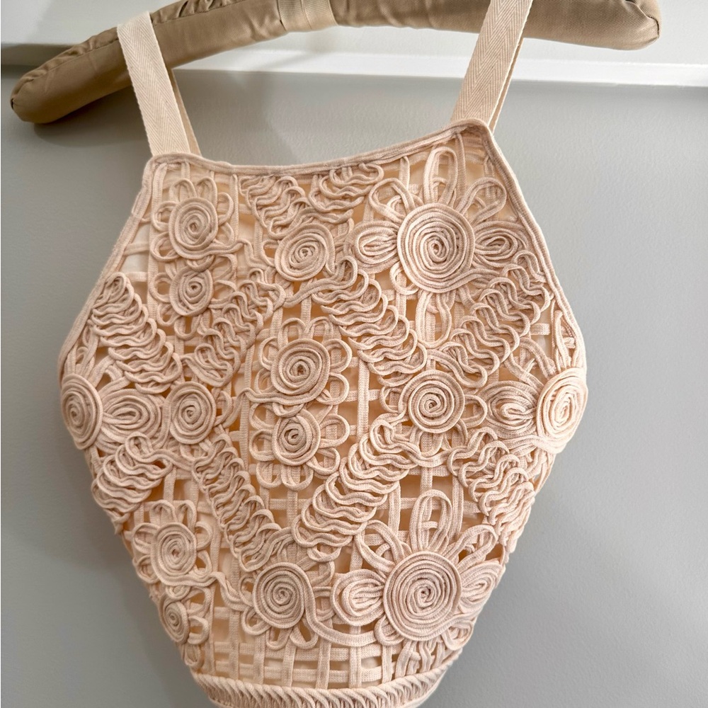 Zara crochet cream crop top -M